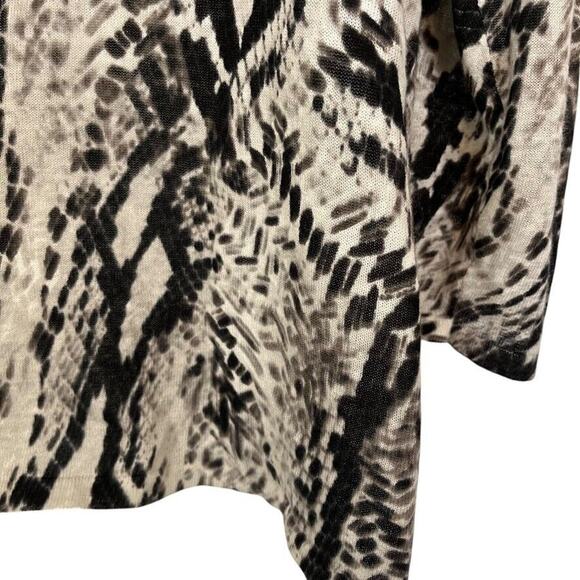 Chicos Womens Linen Cotton Blend Open Cardigan Sweater Snakeskin Knit sz 2 L - Picture 11 of 16